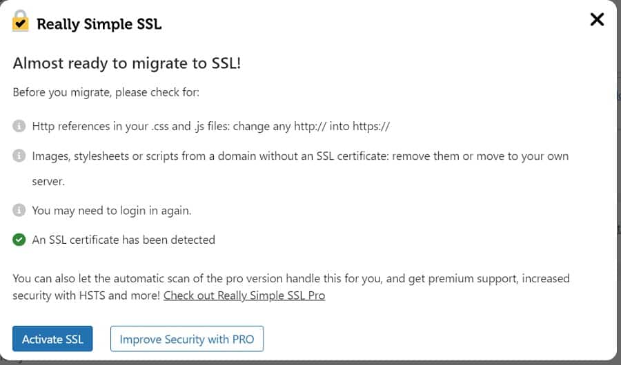 activate really simple ssl